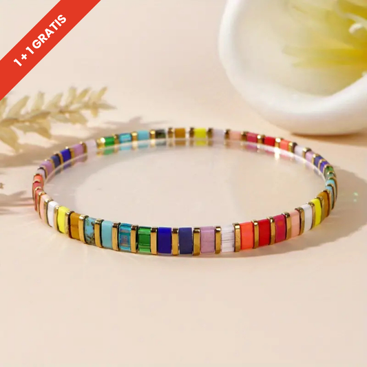 Colorful Glass-Beads Bracelet | Støt brystkræft